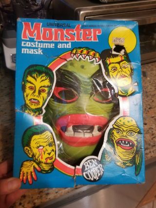 1973 Ben Cooper Creature Monster Box Vintage Costume Mask Retro Graphics S (4 - 6)
