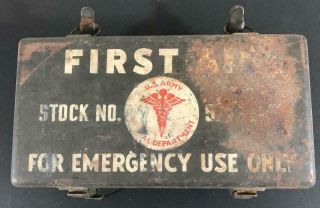 1952 Korean War First Aid Emergency Kit Stocked With Supplies