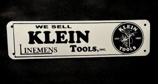 Vintage Klein Linemens 12” Tools Metal Sign Car Gas Oil Truck Gasoline