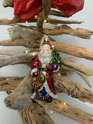Jay Strongwater Santa Christmas Ornament - Swarovski Crystals