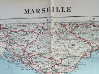 Cold War Period Raf " Silk " Escape And Evasion Map Of Marseille & Tunis 1953