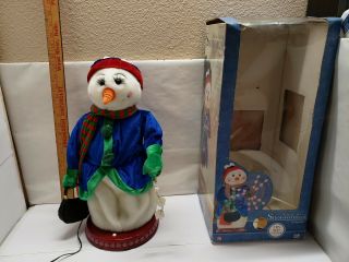 Gemmy Snowflake Spinning Snowwoman “santa Baby” Singing Snowwoman Box