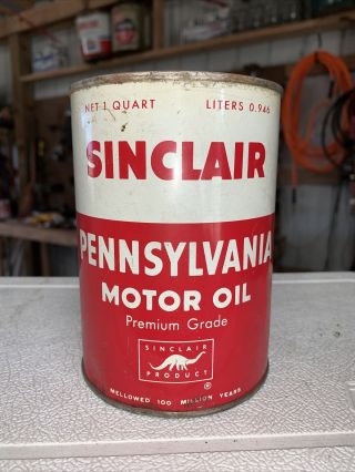 Vintage Sinclair Pennsylvania Motor Oil Quart Can