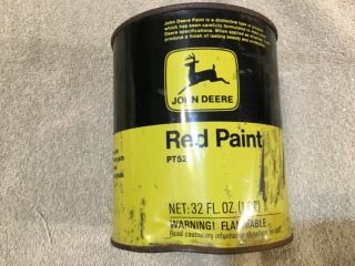 Vintage John Deere Imp.  Paint Can Pt52 John Deere Red 1 Quart