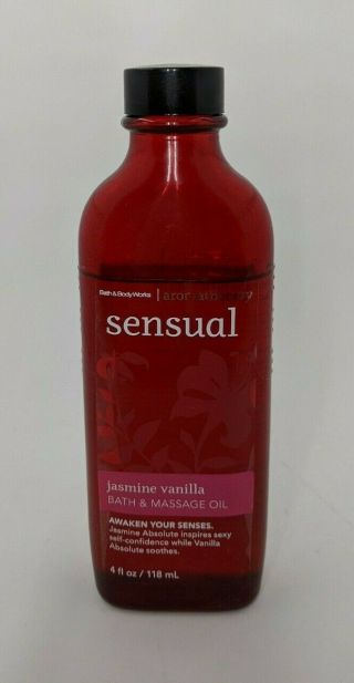 Bath & Body Aromatherapy Sensual Jasmine Vanilla Massage Oil 4 Oz 75 Full