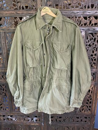 Vintage Us Army Military Cold Weather Field Jacket Og 107 Small Long M - 51