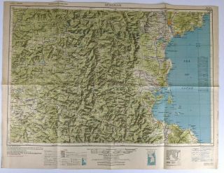 1951 Korean War Us Army Air Force Hungnam North Korea Map Sea Of Japan Wonsan