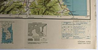 1951 Korean War US Army Air Force Hungnam North Korea Map Sea of Japan Wonsan 2