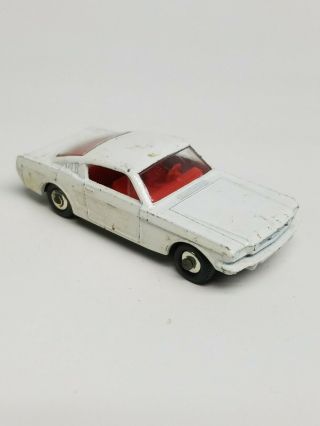 Lesney Matchbox Ford Mustang Fastback 8 White Body With Red Interior Wheels Ste