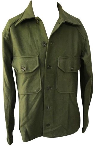 Vintage Korean War Us Army Wool Cold Weather Field Shirt Medium