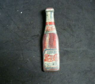 Vintage Pepsi - Cola Heavy Metal Tin Litho Bottle Opener 1930 