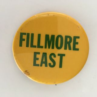 Fillmore East Bill Graham Memorabilia 1968 - 1971 Pinback Staff Badge Lapel Button