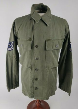 Korean War Era Usaf Air Force Tech Sergeant Herringbone Twill Hbt Jacket 32r