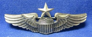 Korean - Vietnam War Sterling Usaf Air Force Senior Pilot Wings Badge By Meyer