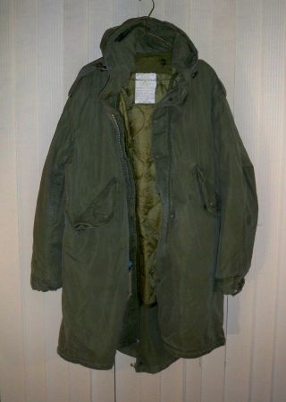 Korean War Era Us Army M - 1951 Od Fishtail Extreme Cold Weather Parka W/ Liner