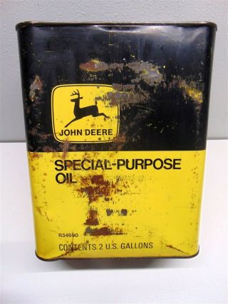 Vintage John Deere Special - Purpose Oil 2 Gallon Metal Empty Can