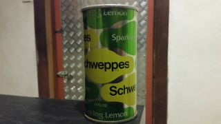 Vintage Schweppes Sparkling Lemon Soft Drink Can Tin