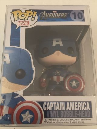 Funko Pop Marvel Captain America 10 Vaulted - Avengers In Protective Case