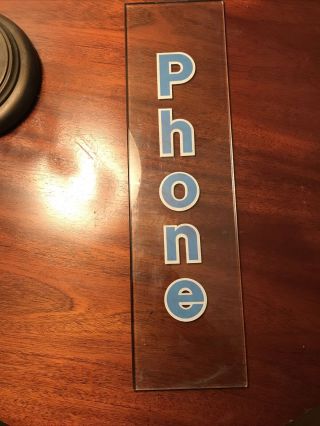 Telephone Booth Glass Insert Sign Phone Vertical