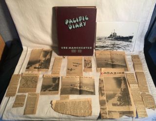 Uss Manchester Cl - 83 Ship Korean War 1950 - 1951 Pacific Diary Tour Cruise Book