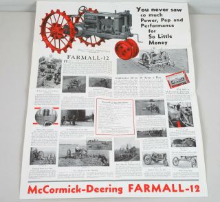 1932 McCormick Deering Farmall 12 F - 12 Mailer Poster International Harvester 3