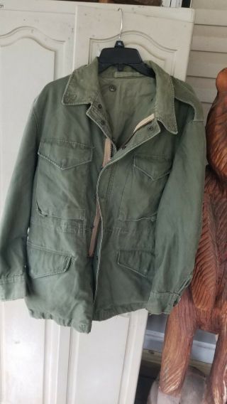 Vintage 1952 Korean War Era Us Military M - 1951 Shell Field Coat/jacket Sz Lg 44