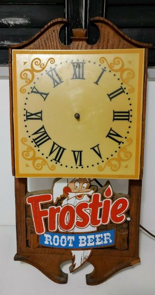 Frostie Root Beer Vintage Clock Lights Still Work