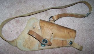 Ww2 M - 3 Shoulder Holster,  Brown,  1943 Dated,  U.  S.  Issue