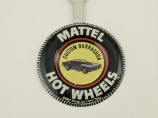 Vintage 1967 Mattel Hot Wheels Custom Barracuda Tin Button Badge