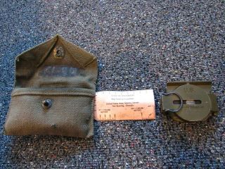 Korean War Us Army 2 - 53 Lensatic Compass With Pouch