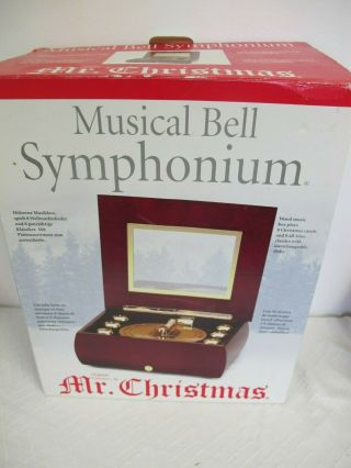 Mr Christmas Musical Bell Symphonium Wood Music Box 16 Disc