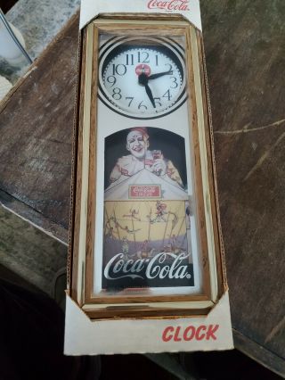 Vintage 1993 Coca - Cola Circus Clock - / Coke Horloge