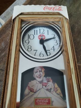 Vintage 1993 Coca - Cola Circus Clock - / COKE HORLOGE 3