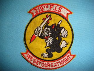 Korea War Patch.  Usaf 319th Fighter Interceptor Sq " We Get Out At Night "