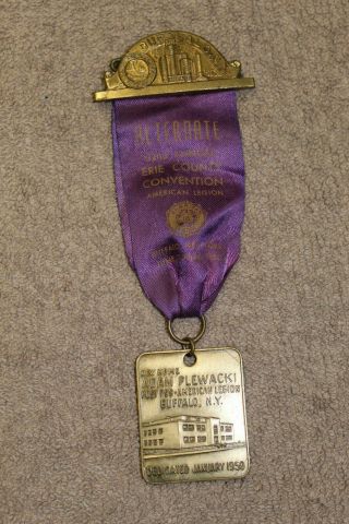 U.  S.  Veterans 1950 American Legion Buffalo Ny Convention Medal & Ribbon