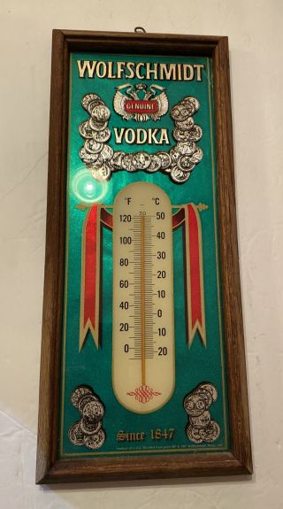 Vintage Wolfschmidt Vodka Advertising Sign 8x19 "