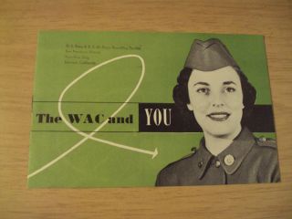 Vtg 1951 Korean War U.  S.  Army Recruitment Brochure " The Wac And You " Women