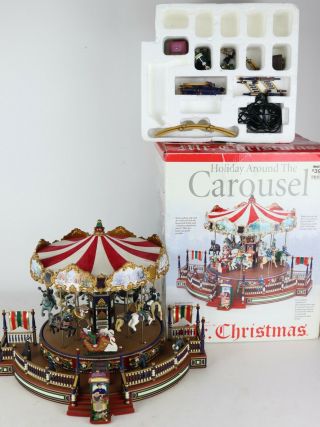 Mr.  Christmas Holiday Around The Carousel Animation Music Box - Needs Motor
