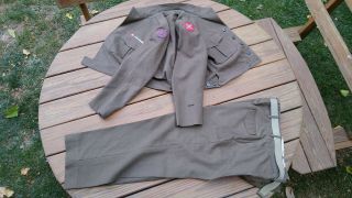 Korean War Us Army Uniform 8th 9th Bullion Patches Ike Jacket Trousers Belt