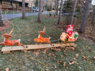 General Foam Plastics Blow Mold Santa And Two Reindeer