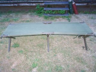 1951 KOREAN WAR MILITARY US ARMY CANVAS/WOODEN FOLDING COT 3