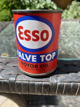 Vintage  Esso  Motor Oil Can Salesman Samples 2.  75x2.  5 Inch Valve Top
