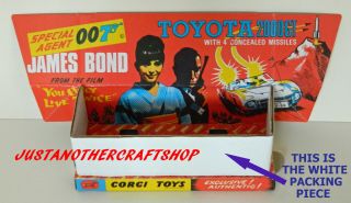 Corgi Toys 336 Inner White Packing Piece For James Bond Toyota 2000gt From 1967