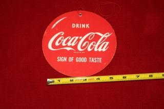 Vintage 1950 ' s Coca Cola Soda Pop 2 Sided Hanging Sign 3