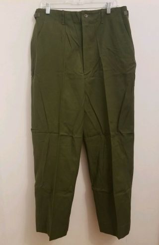 M - 1951 Field Trousers Reg Med Korean War Wwii Wool Pants Military Green Euc