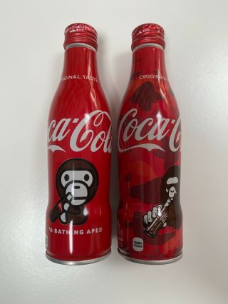 Rare A Bathing Ape Bape X Coca Cola Bottles With Bag Ape Head Milo Coke Japan