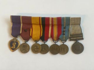 Us Korean War Miniature Medal Bar To Sailor