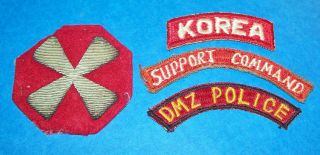Korean War Bullion 8th Army Patch,  3 Different Tabs,  2 Korean Made
