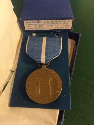 Us Korean Service Medal - 1955 Manufacture -
