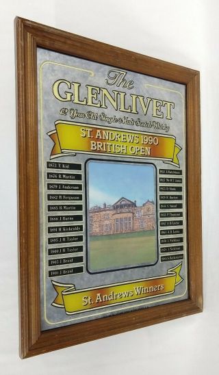 Glenlivet Scotch Whisky British Open Golf Bar Mirror St.  Andrews Sign Nicklaus
